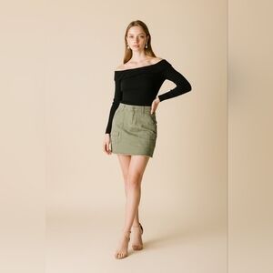 Democracy 'Ab" Mini Skirt SZ 6 Military Army Green Cargo Pockets Casual